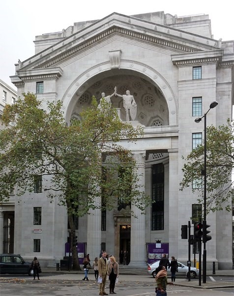 A modern photograph of Bush House.